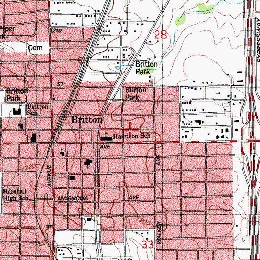 Topographic Map of Maranatha Church of God-Christ, OK