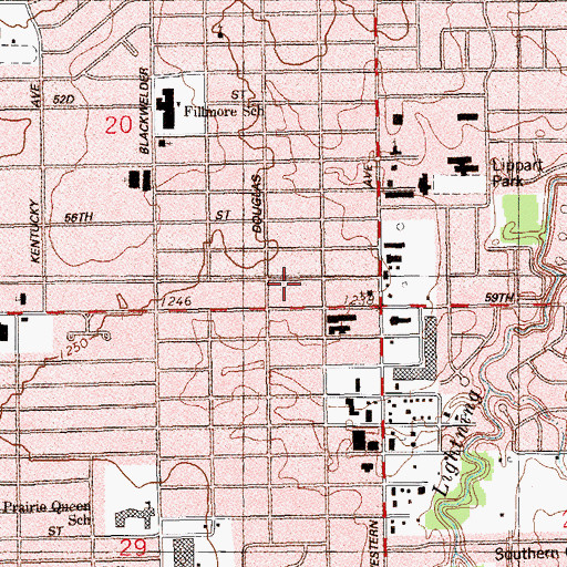 Topographic Map of Maranatha Evangelistic Church, OK
