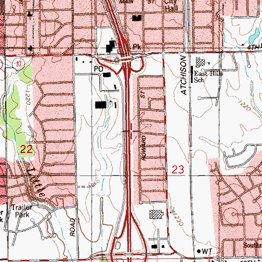 Topographic Map of Mary Lee Clark United Methodist Church, OK