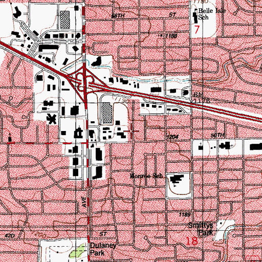 Topographic Map of Mayfair Baptist Church, OK