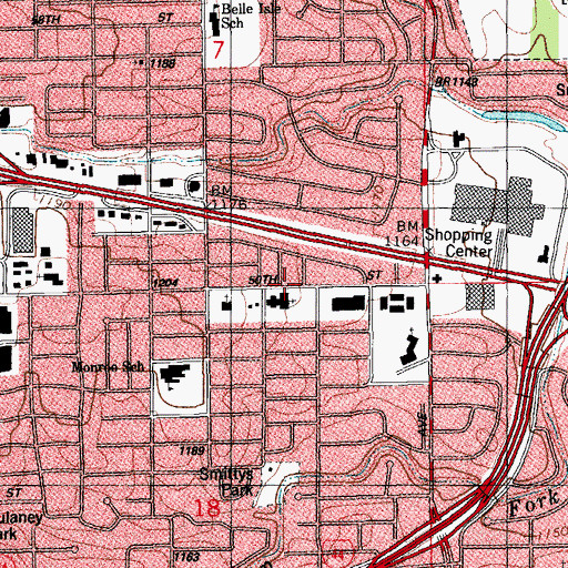 Topographic Map of Mayfair Church of Christ, OK