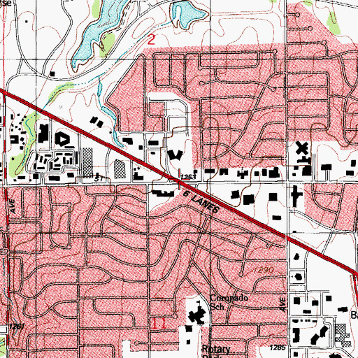 Topographic Map of Mayflower Community Church, OK