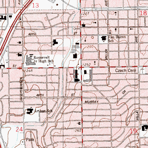 Topographic Map of Mayridge Baptist Church, OK