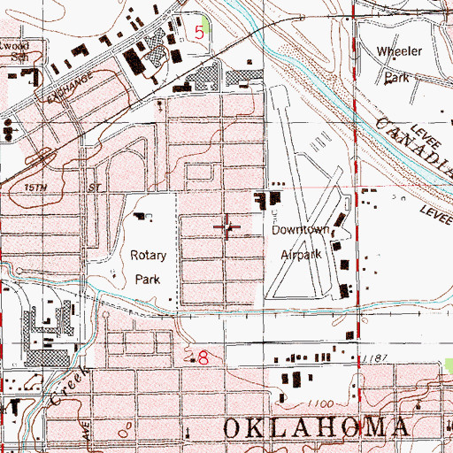 Topographic Map of McKinley Avenue Baptist Church, OK