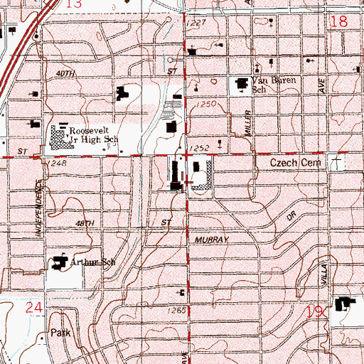 Topographic Map of Messiah Ministries Church, OK
