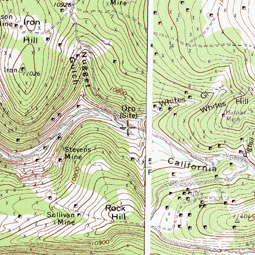 Topographic Map of Whites Gulch, CO