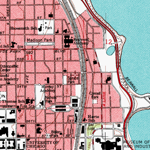 Topographic Map of The Academy, IL