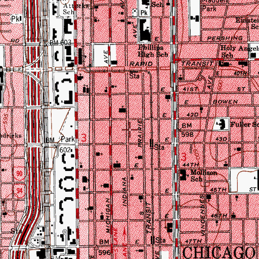 Topographic Map of B'nai Zaken Congregation, IL