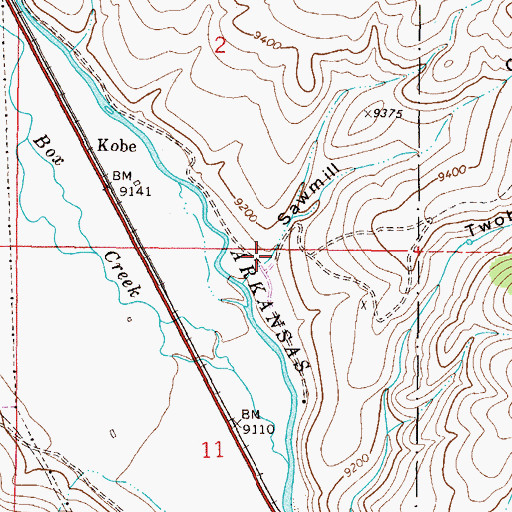 Topographic Map of Sawmill Gulch, CO