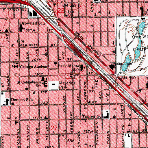 Topographic Map of Celestial Church of Christ, IL