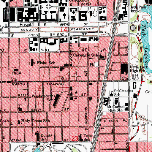 Topographic Map of Christ Deliverance Church, IL