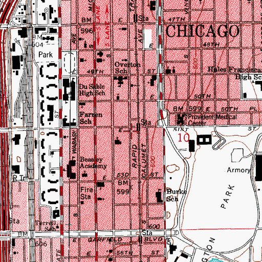 Topographic Map of Christ Kingdom of Faith Church of All Nations, IL