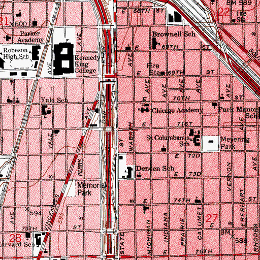Topographic Map of Devine Church of Prayer, IL