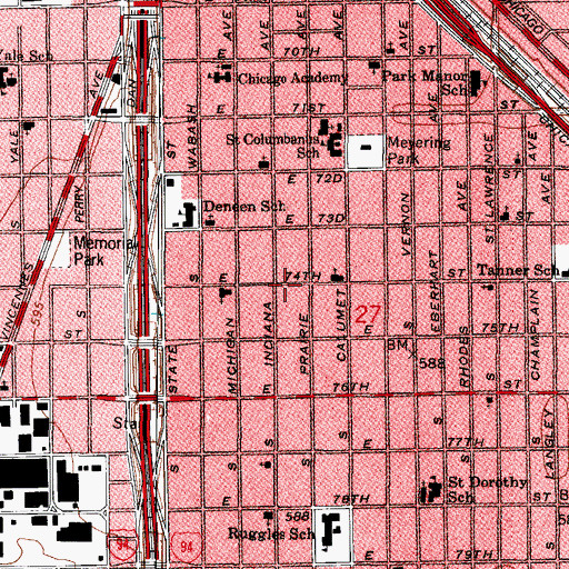 Topographic Map of Evangelism Outreach Ministries Full Gospel Pentecostal Church, IL