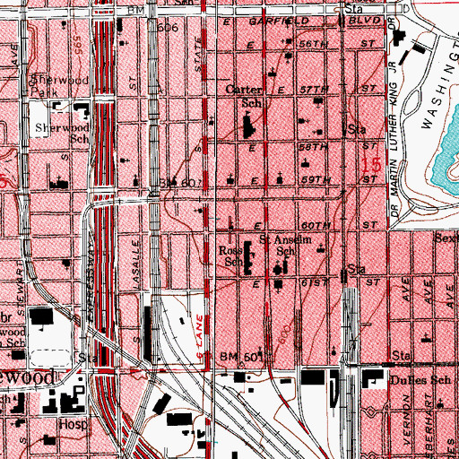 Topographic Map of Everybodys Church, IL