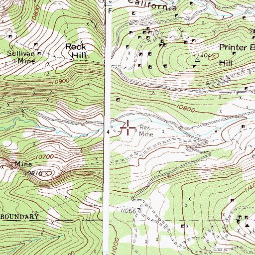 Topographic Map of Rex Mine, CO