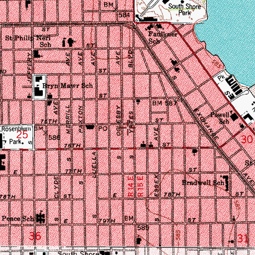Topographic Map of First Christian Assembly Church, IL