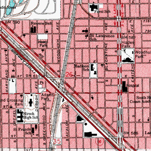 Topographic Map of Gods Harbor for All Souls Church, IL