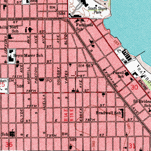 Topographic Map of Greater Metropolitan Church of Christ, IL