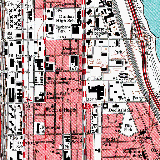 Topographic Map of Hartzell United Methodist Church, IL