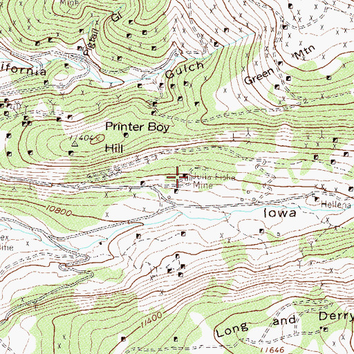 Topographic Map of Julia Fiske Mine, CO