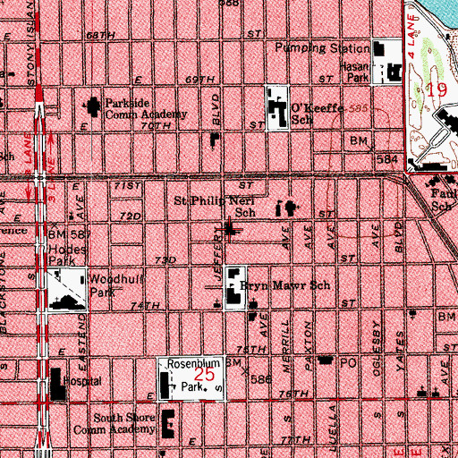 Topographic Map of Institute of Scholastic Achievement, IL