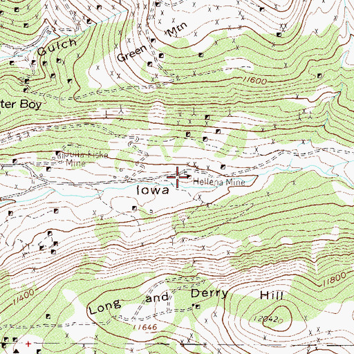 Topographic Map of Hellena Mine, CO