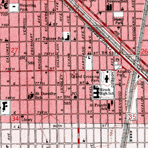 Topographic Map of Israel Methodist Community Church, IL