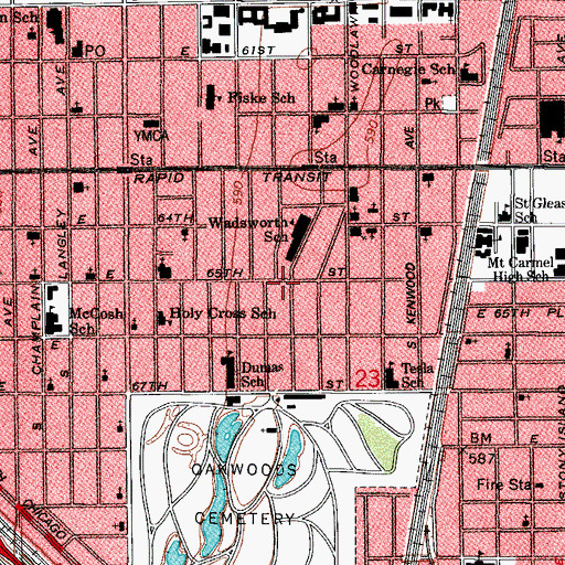 Topographic Map of Jerusalem Deliverance Temple, IL