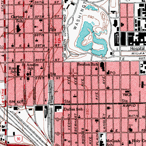Topographic Map of Kindest United House of Prayer, IL