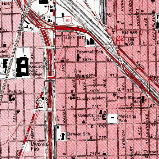 Topographic Map of Lamb of God Church, IL