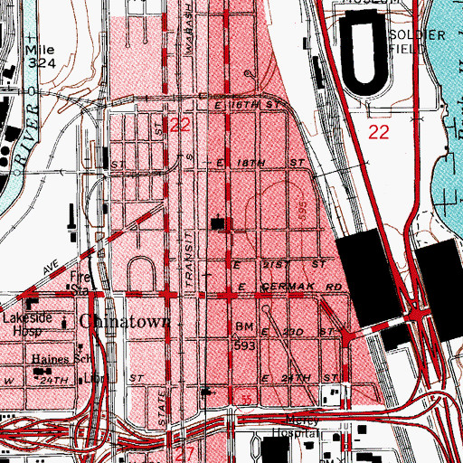 Topographic Map of The Loop Learning Center, IL