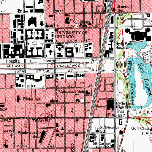 Topographic Map of Merriam Center for Public Administration, IL