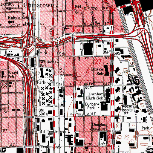 Topographic Map of Midwest Pre-School-South Commons, IL