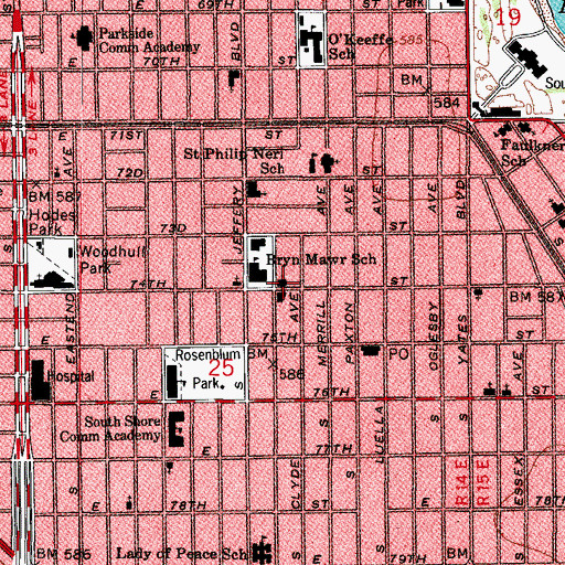 Topographic Map of Monument of Faith Church, IL