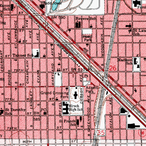 Topographic Map of Morrish Science Temple of America, IL