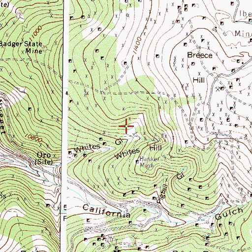 Topographic Map of Banker Mine, CO