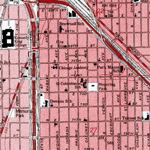 Topographic Map of New Gospel Temple, IL
