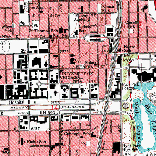 Topographic Map of Nichols Hunt House, IL