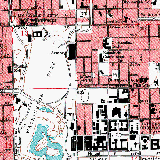 Topographic Map of Michael Reese Developmental Institute and Childhood Development Center, IL