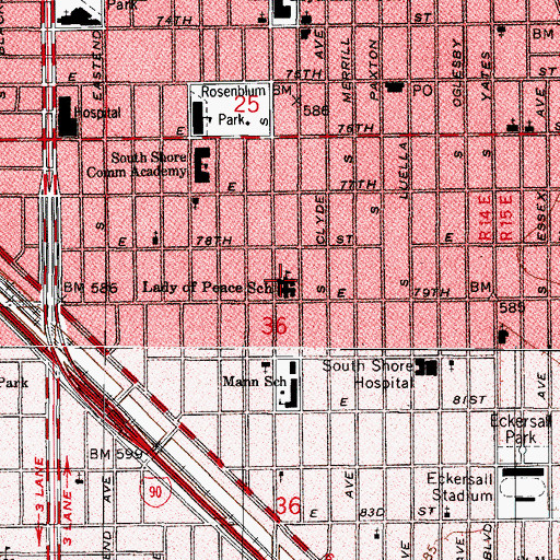 Topographic Map of Our Lady of Peace Roman Catholic Church, IL