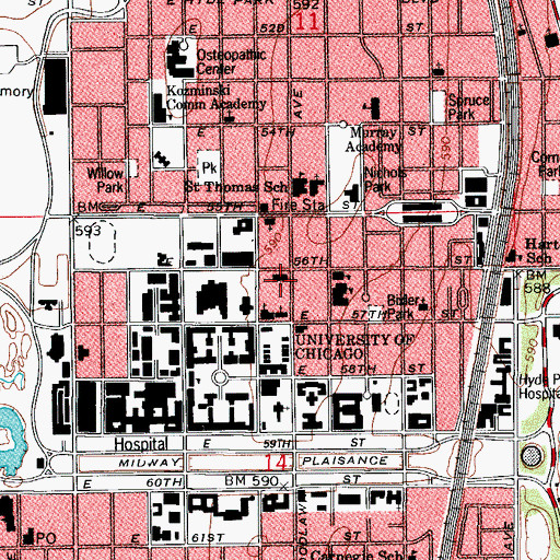 Topographic Map of The Phoenix School, IL