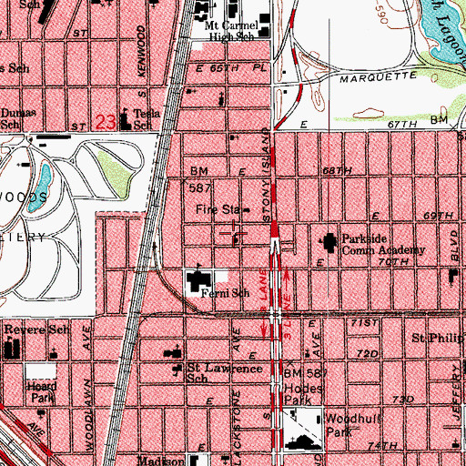 Topographic Map of Redeeming Church of Christ, IL