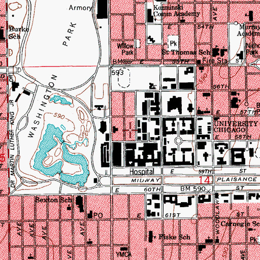 Topographic Map of Ronald McDonald House, IL