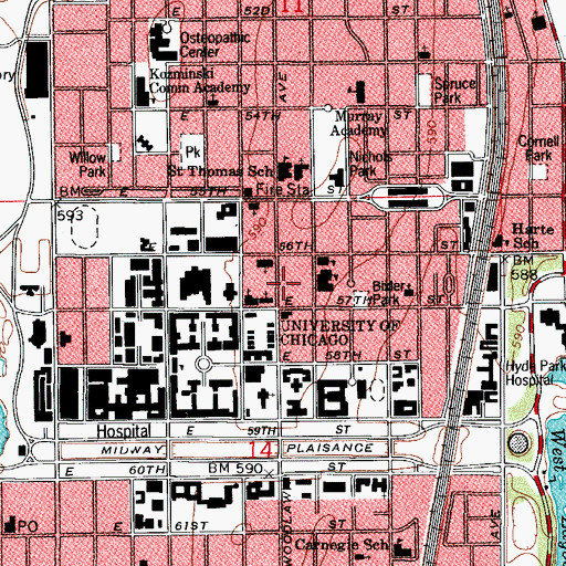 Topographic Map of Roy O West House, IL