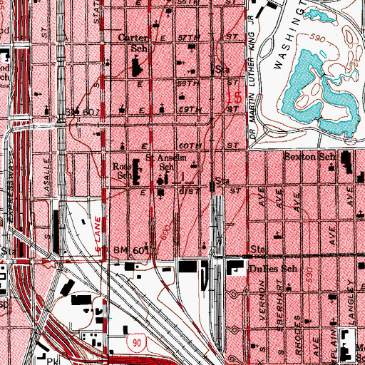Topographic Map of Saint Anselm Parish Center, IL