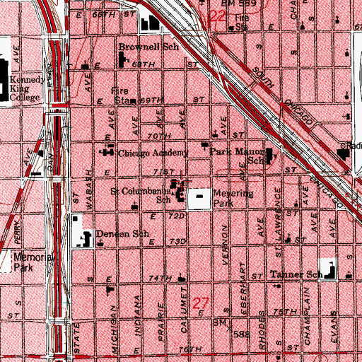 Topographic Map of Saint Columbanus Rectory, IL