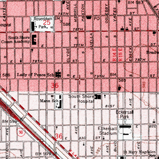 Topographic Map of Saint John Spiritual Church of the Soul, IL