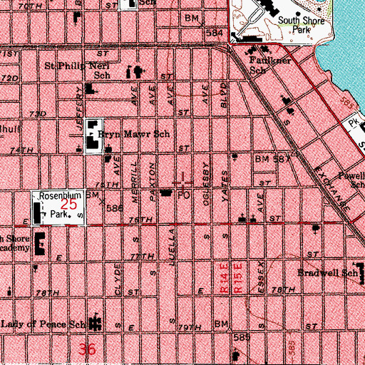 Topographic Map of Saint Joseph Church of Psychic Science, IL
