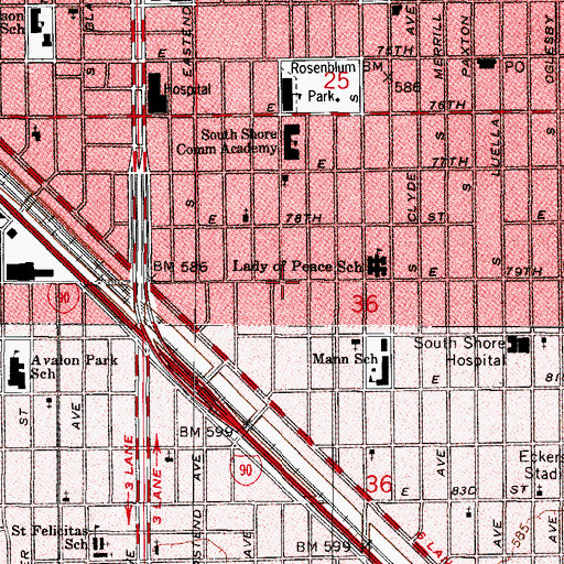 Topographic Map of Saint Lukes Church of God and Christ, IL